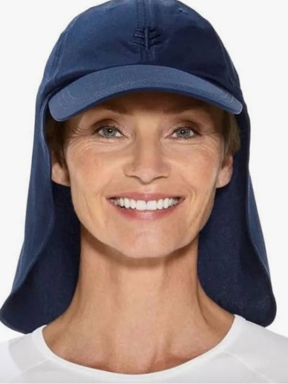 Coolibar UPF 50+ Navy Sun Hat Neck Flap Outdoor Hiking Fishing Cap 02735